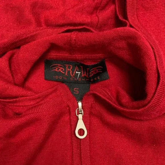 Raw7 Kids Cashmere Zip-Hoodie "Swan" - Red - Picture 3 of 4